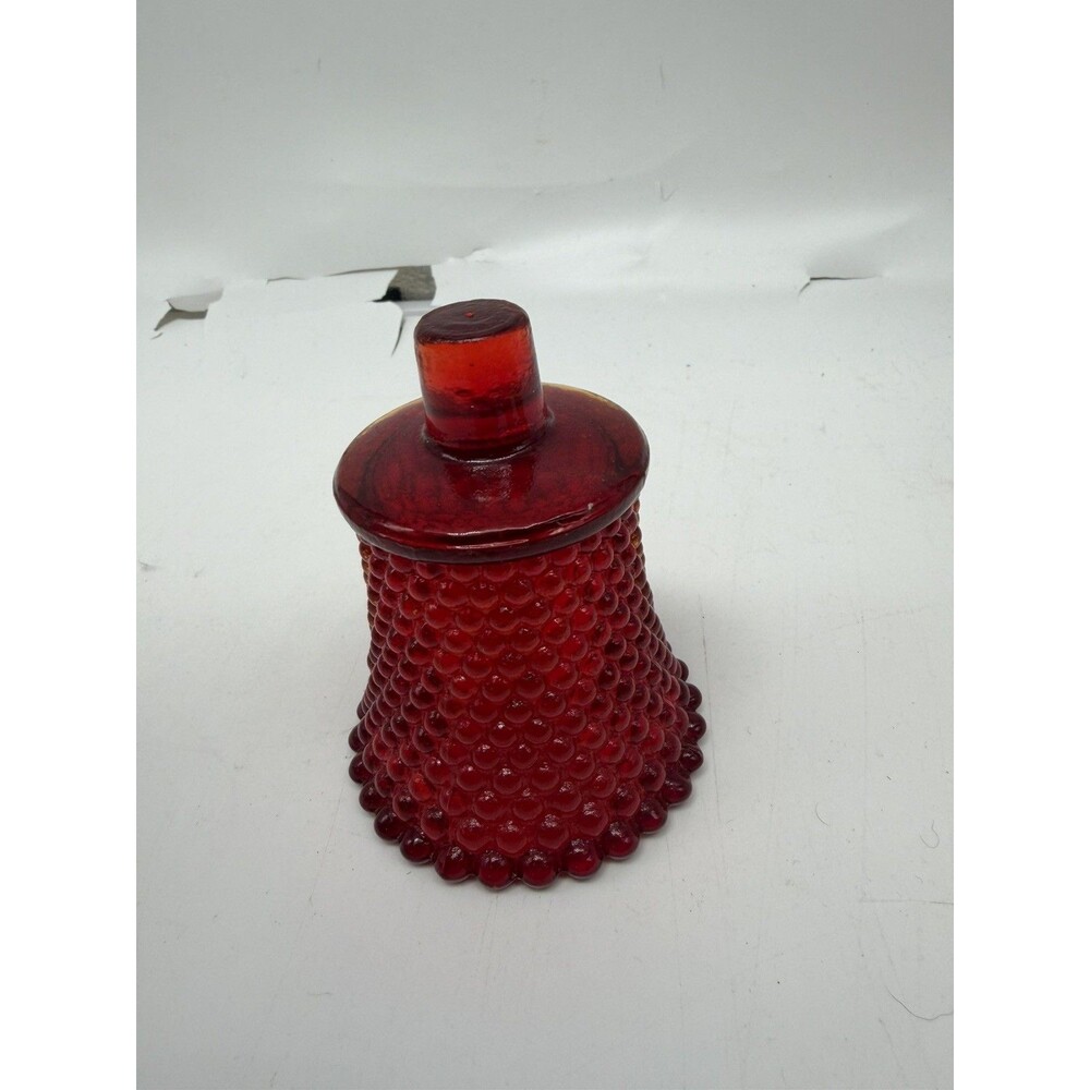 RUBY RED THOUSAND EYE HOBNAIL PEG VOTIVE CANDLE HOLDER VINTAGE